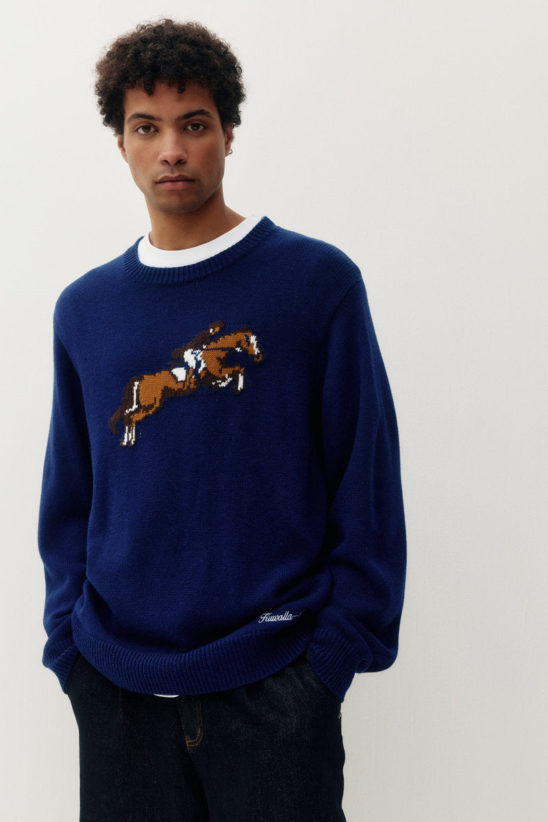 Equestrian Knit Crew - NVY