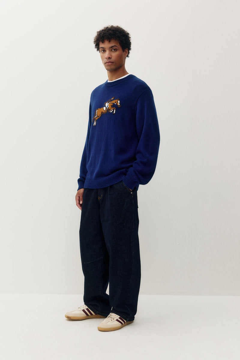 Equestrian Knit Crew - NVY