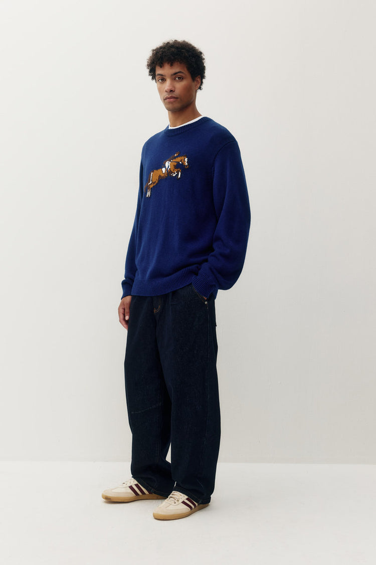 Equestrian Knit Crew - NVY