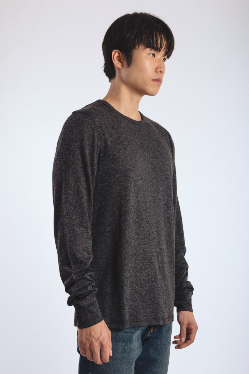 Heathered Thermal Long Sleeve - BLK