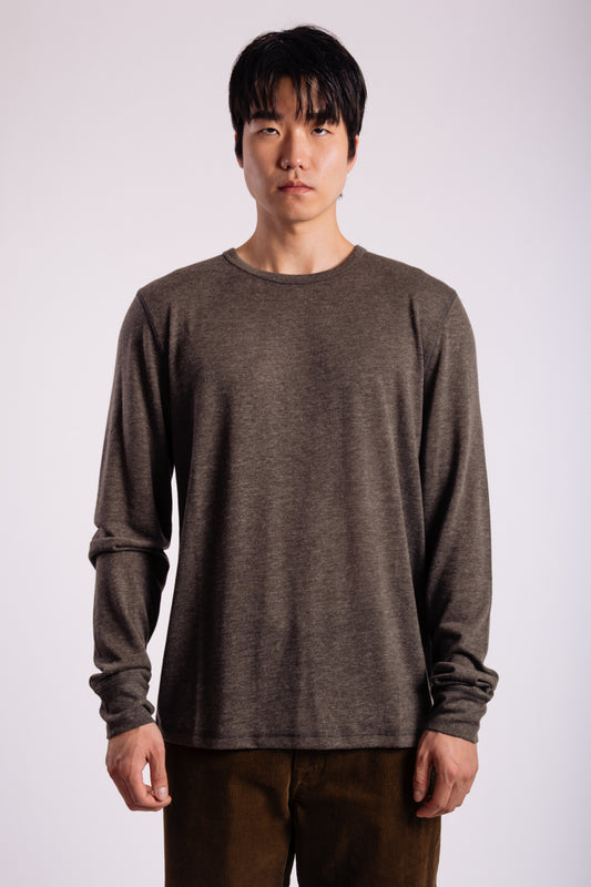 Heathered Thermal Long Sleeve - BRN