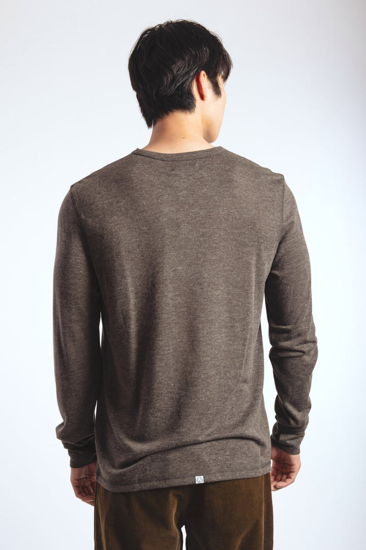 Heathered Thermal Long Sleeve - BRN
