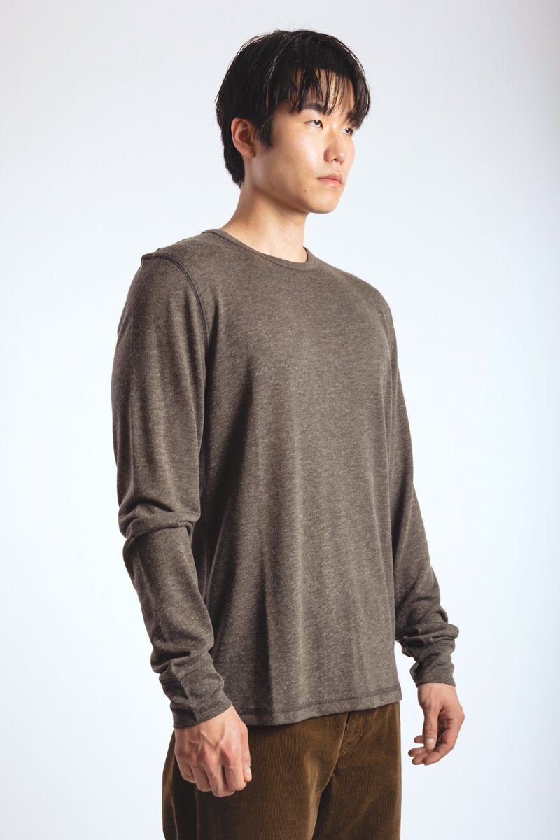 Heathered Thermal Long Sleeve - BRN