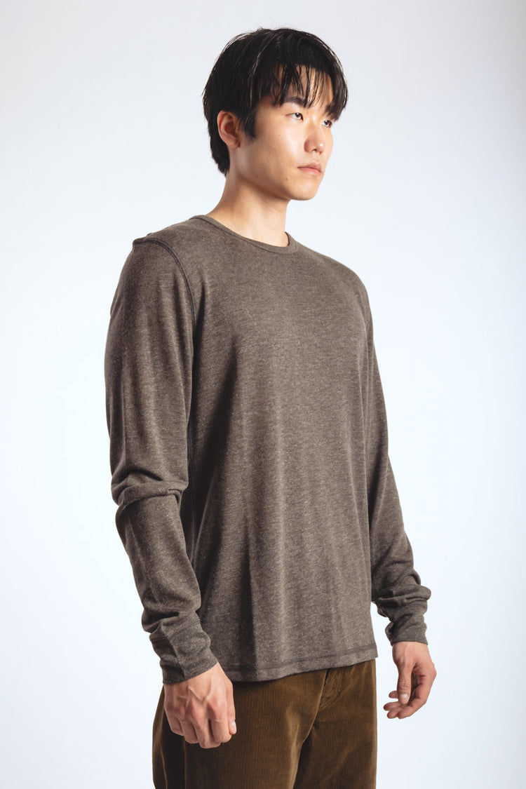 Heathered Thermal Long Sleeve - BRN