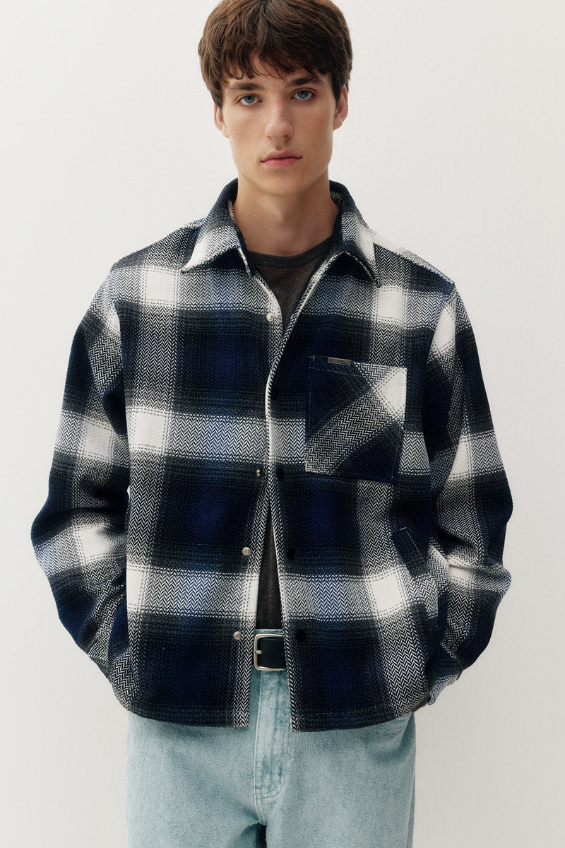 Heavyweight Plaid Shacket - BLU