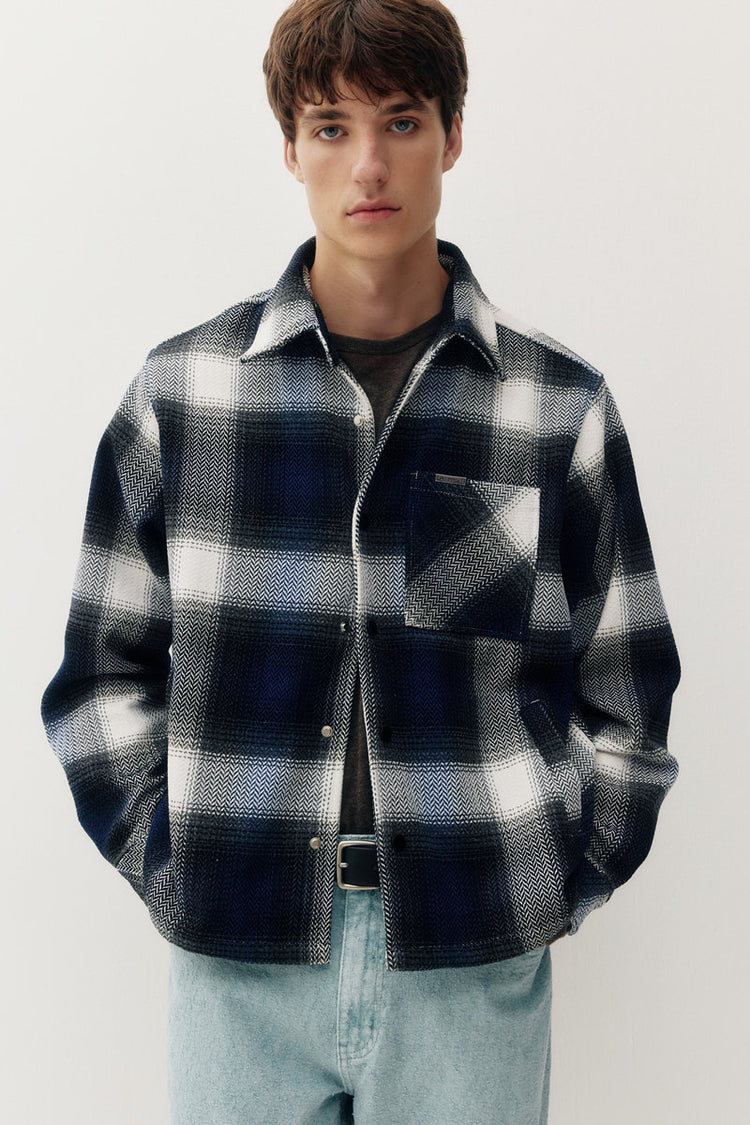 Heavyweight Plaid Shacket - BLU