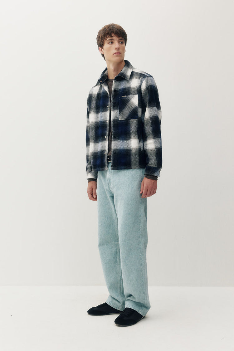 Heavyweight Plaid Shacket - BLU