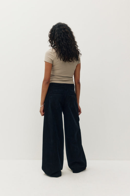 Low Curve Utility Denim Pants - BLK