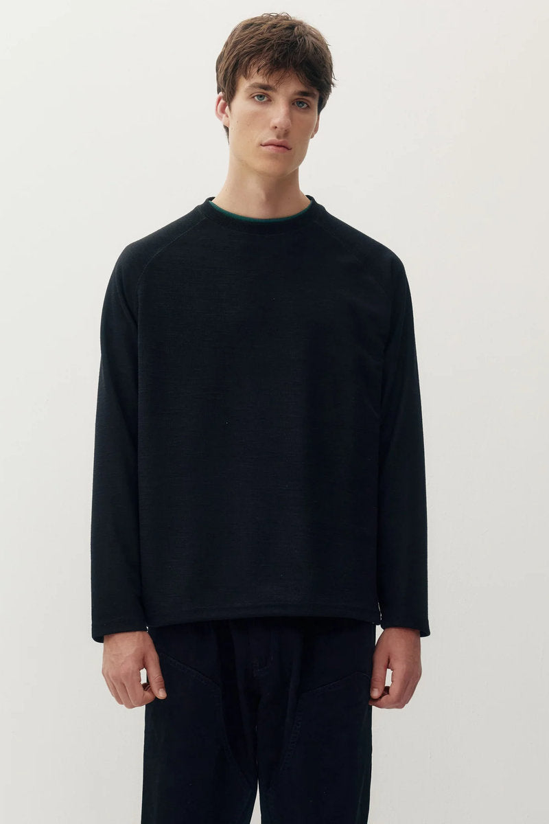 Marled Thermal Long Sleeve - BLK