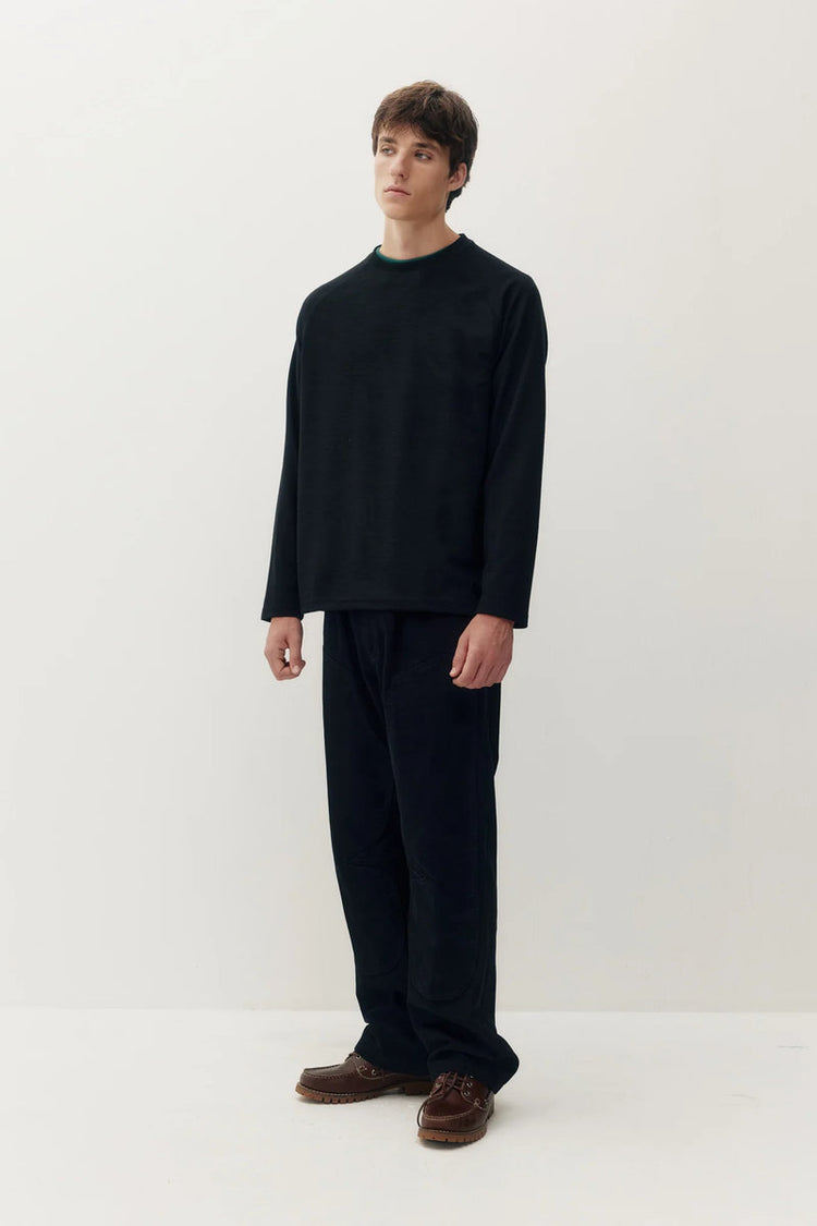 Marled Thermal Long Sleeve - BLK
