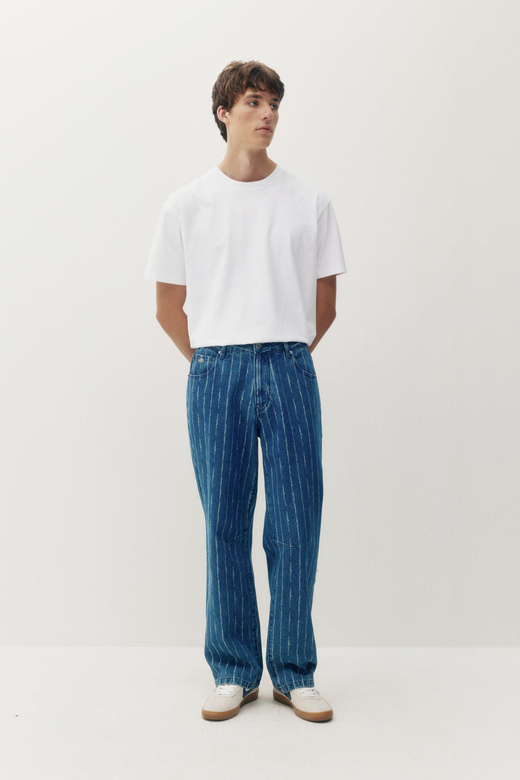 Pinstripe Baggy Denim - MBL