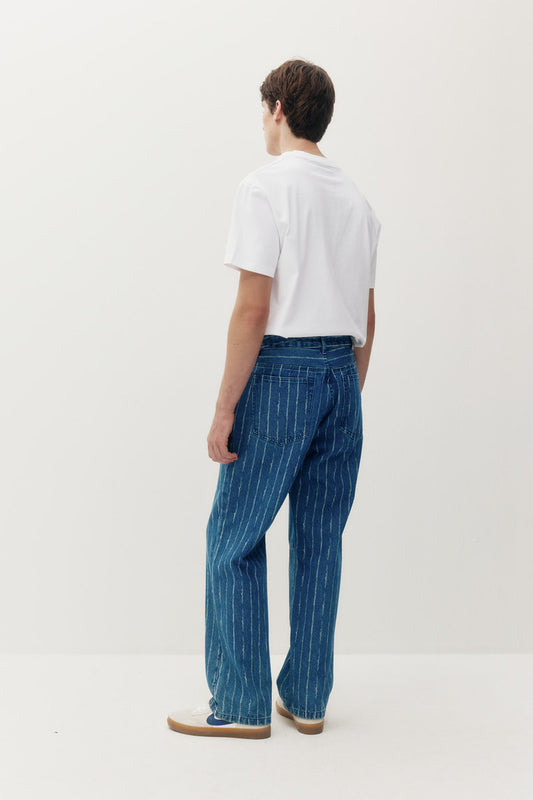 Pinstripe Baggy Denim - MBL