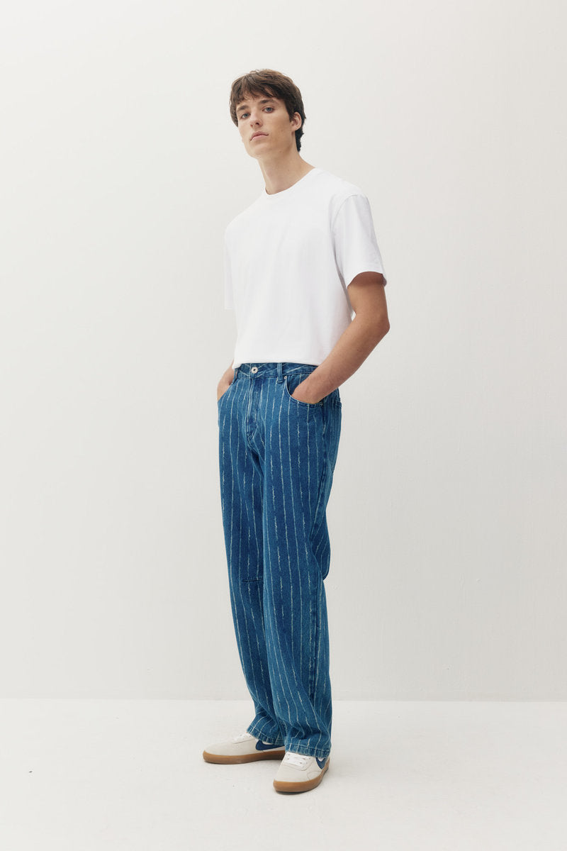 Pinstripe Baggy Denim - MBL