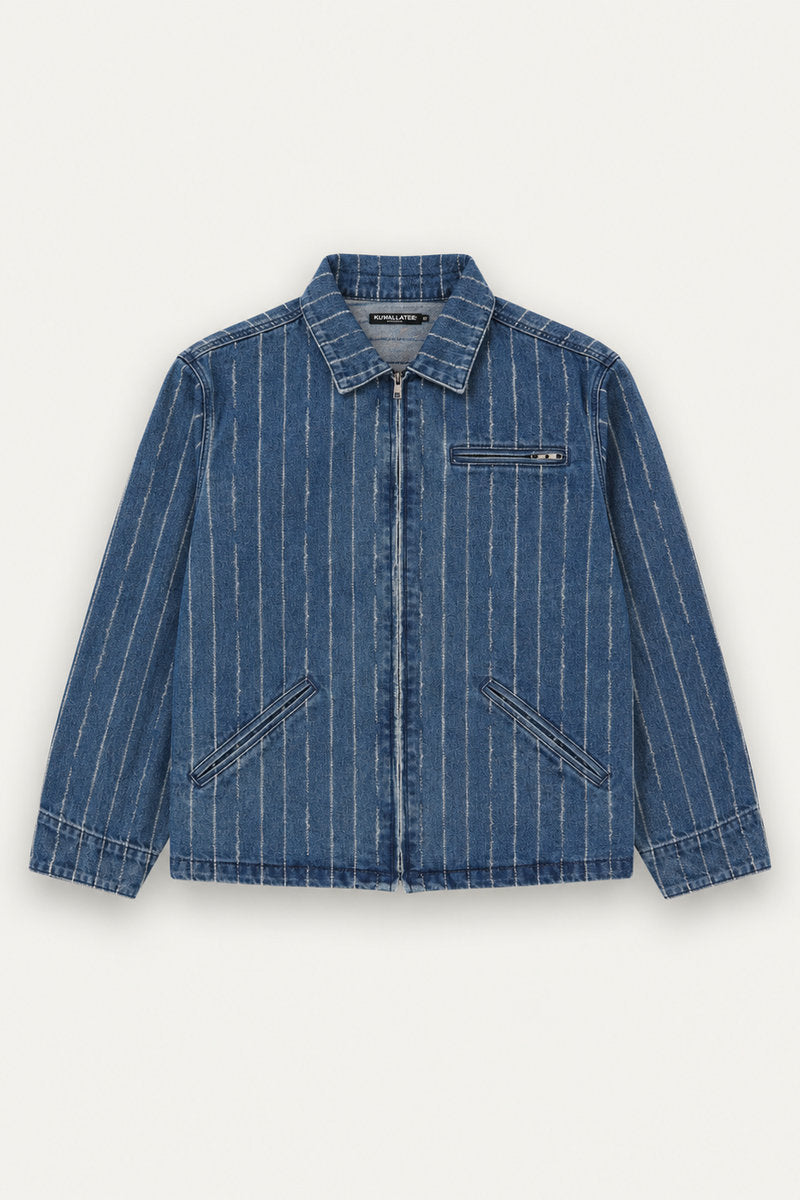 Pinstripe Denim Jacket - MBL