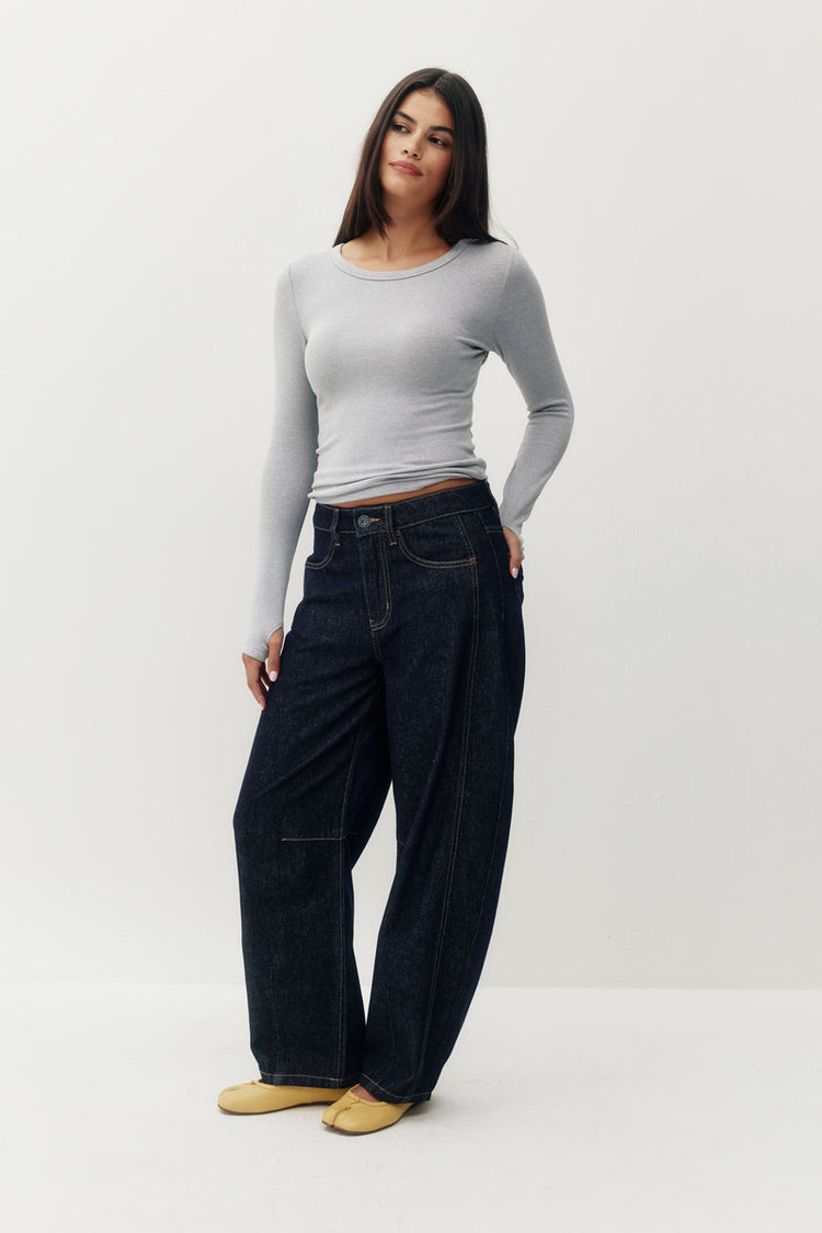 Plush Rib Long Sleeve Tee - HGR