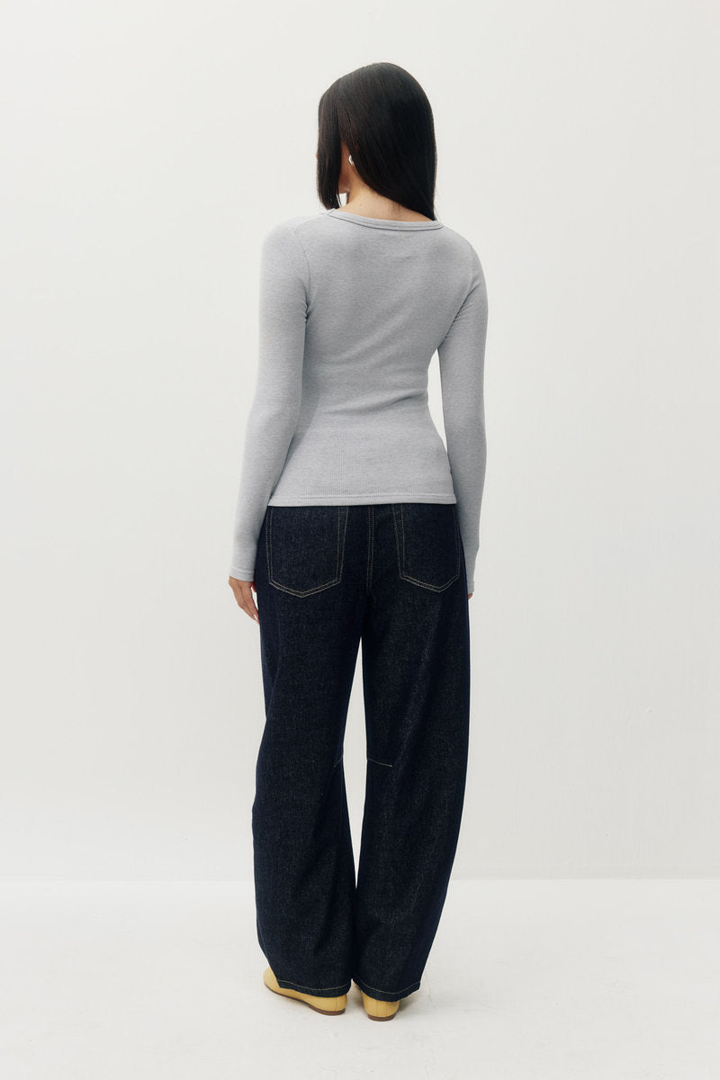 Plush Rib Long Sleeve Tee - HGR