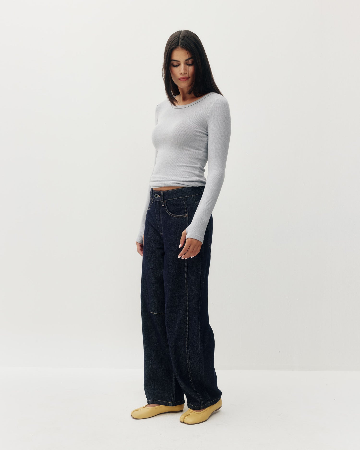 Plush Rib Long Sleeve Tee - HGR