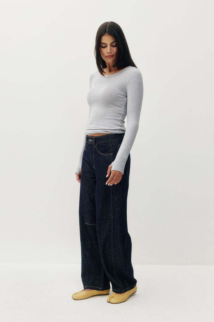 Plush Rib Long Sleeve Tee - HGR