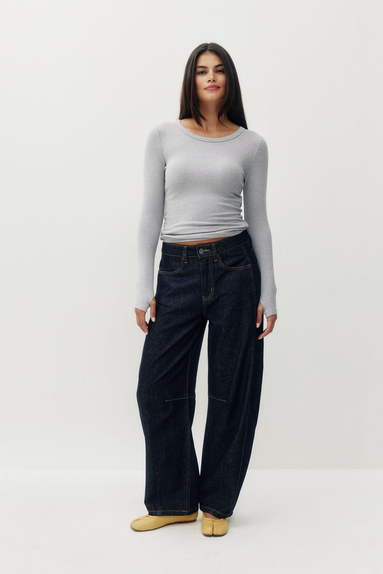 Plush Rib Long Sleeve Tee - HGR