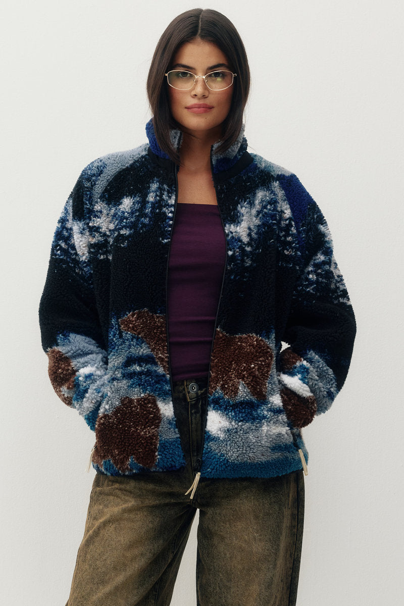 Unisex Printed Sherpa Jacket - BEA