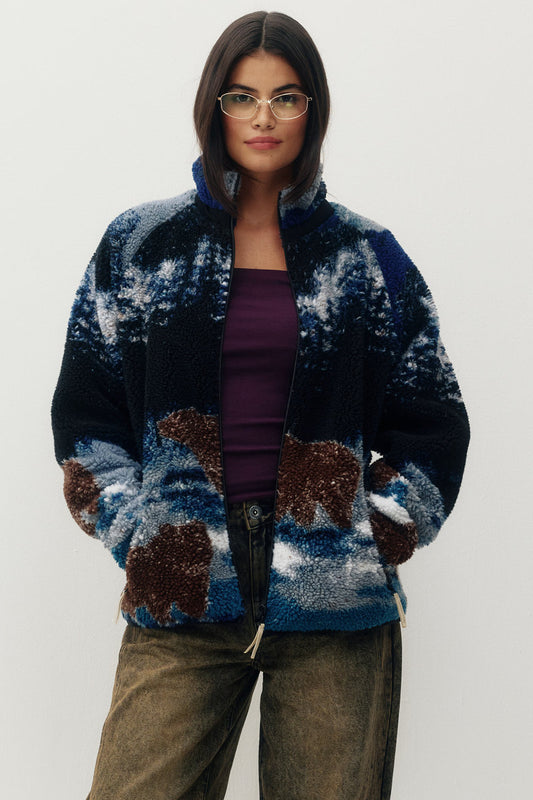 Unisex Printed Sherpa Jacket - BEA