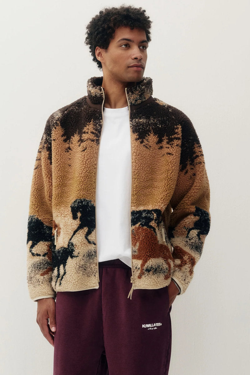 Unisex Printed Sherpa Jacket - HOR