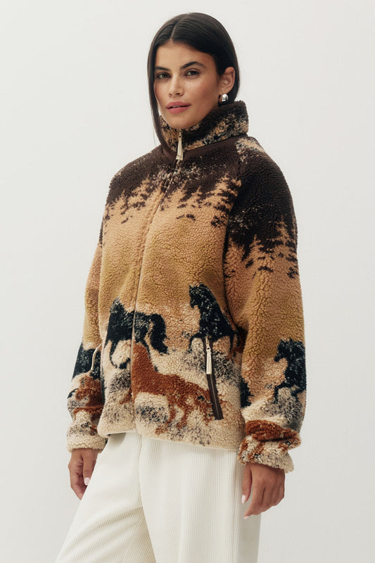 Unisex Printed Sherpa Jacket - HOR