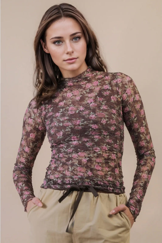 Lace Floral Mesh Top - CHC