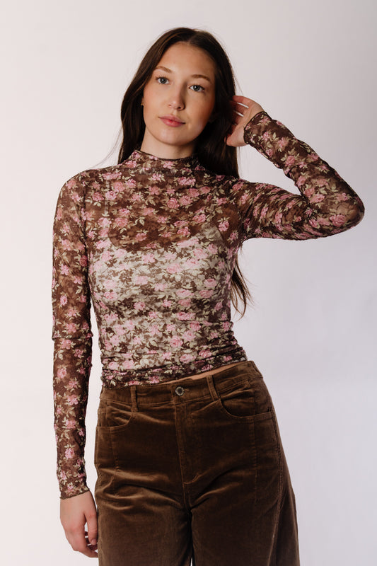 Lace Floral Mesh Top - CHC