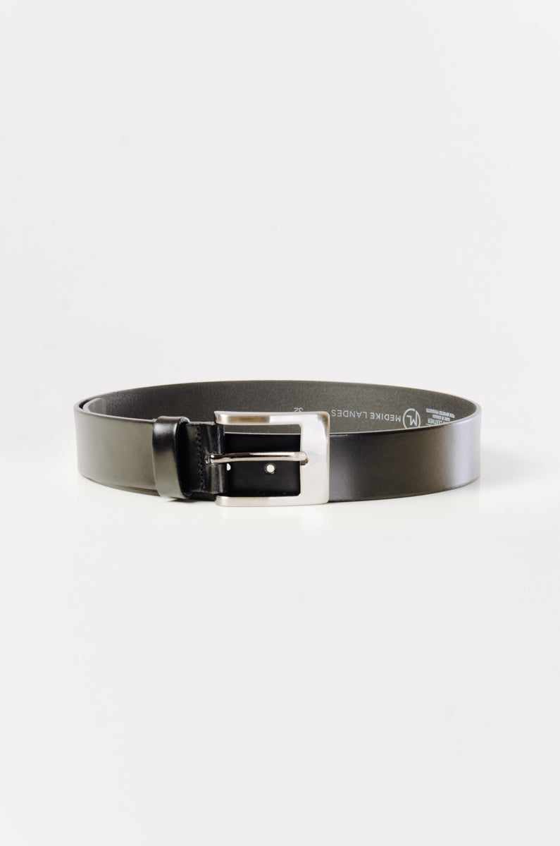 Leather Belt with Gunmetal Buckle