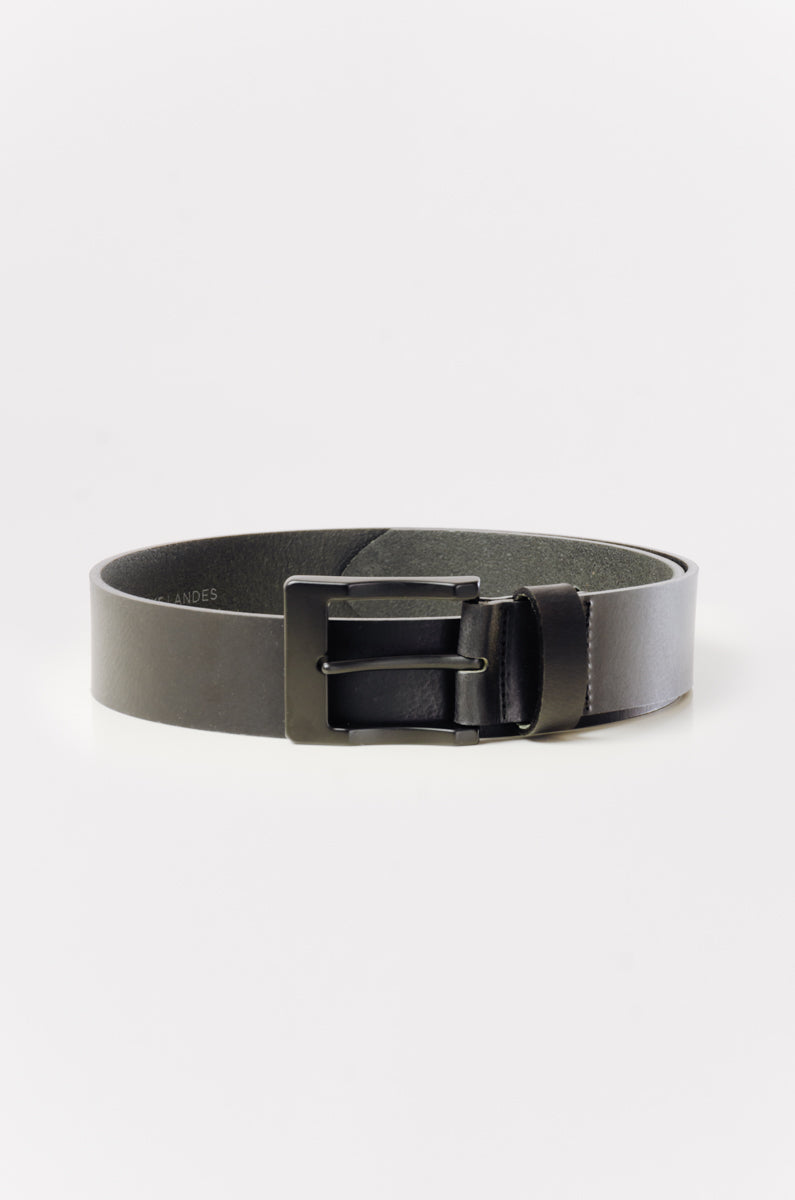 Leather Belt with Matte Buckle