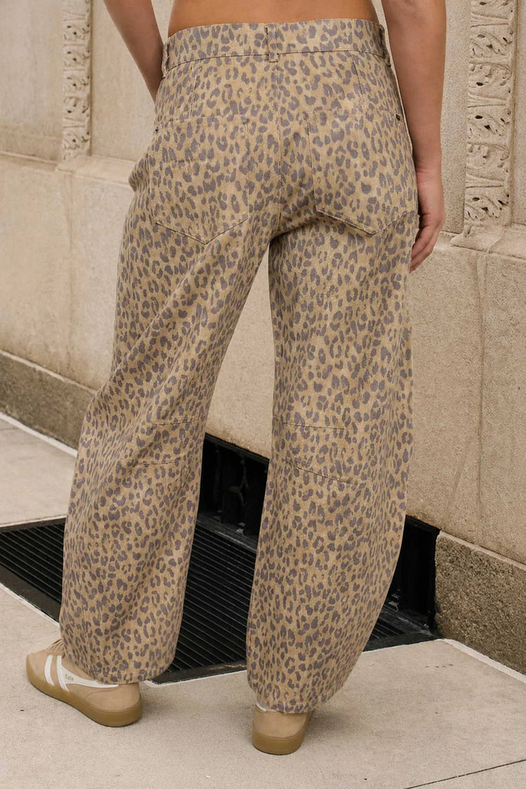 Leopard Barrel Jeans - KHA