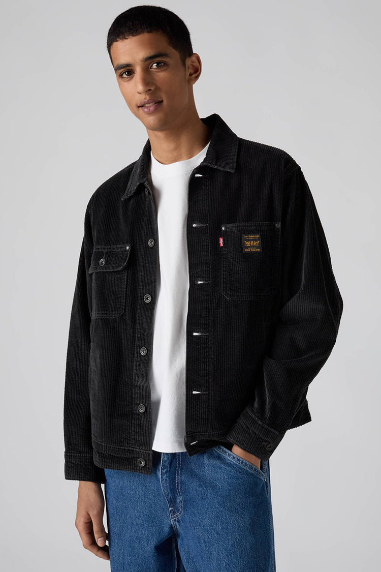Corduroy Sunrise Trucker Jacket - BLK