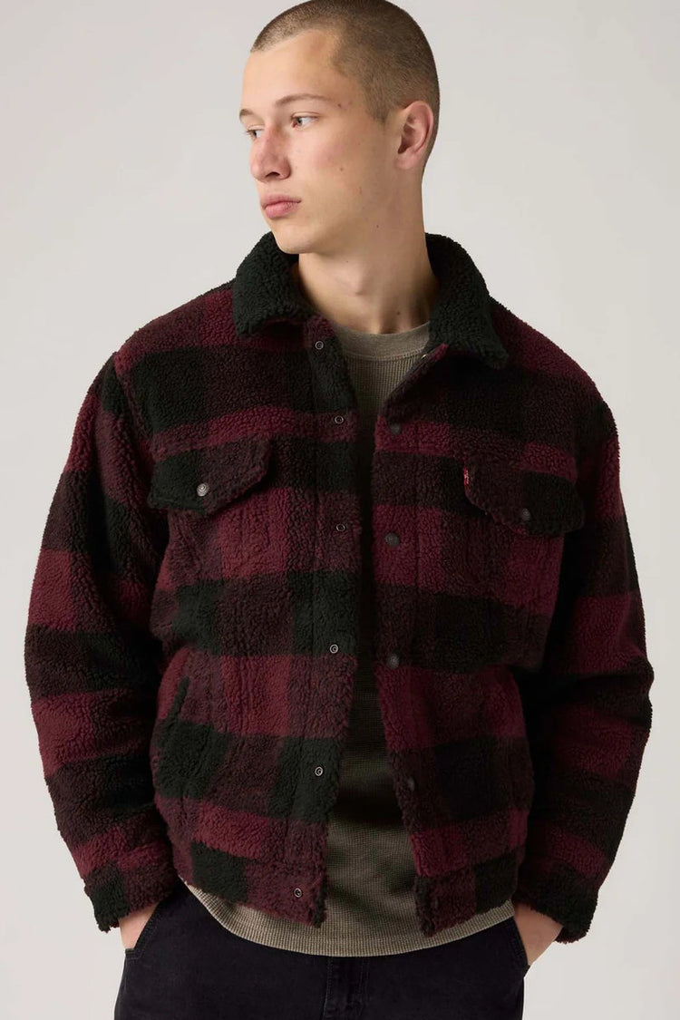Type 3 Sherpa Trucker Jacket - RED