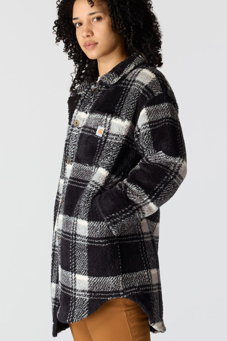 Loose Fit Fleece Coat - BLK