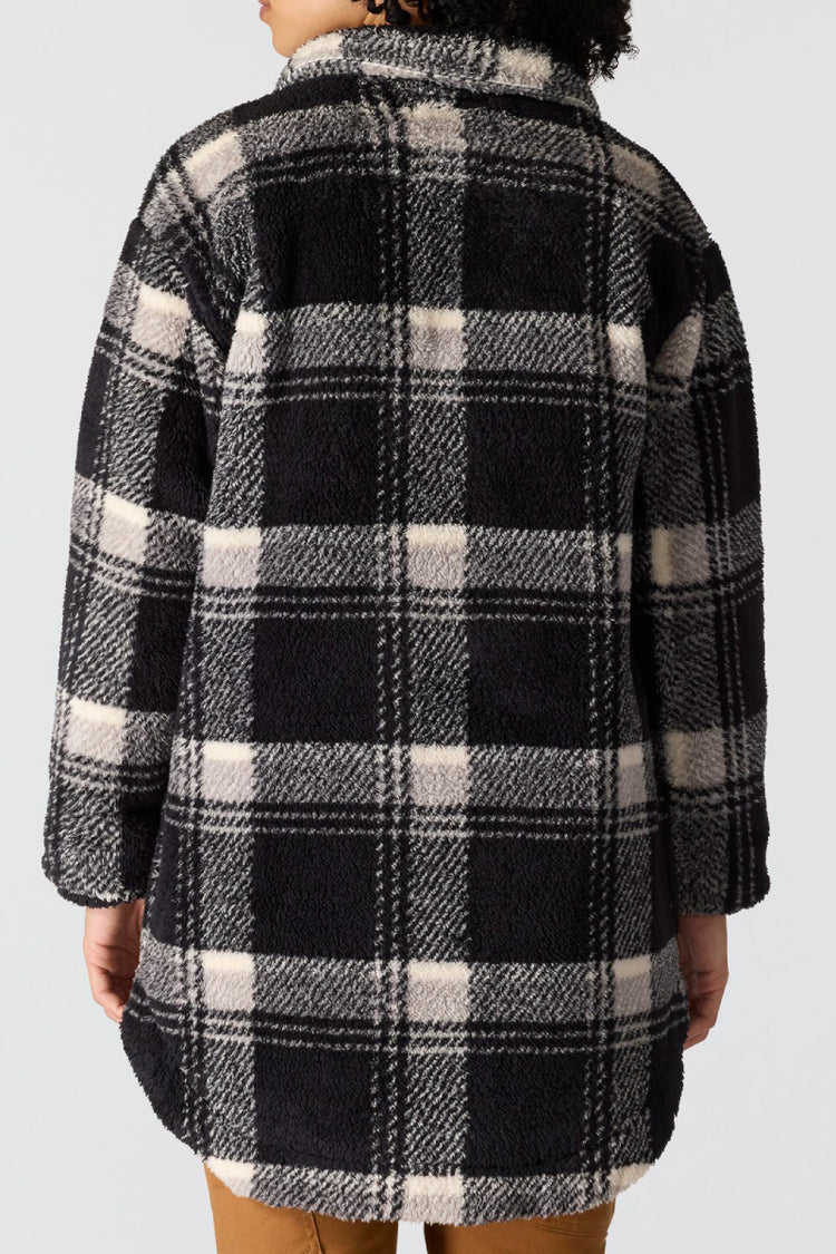 Loose Fit Fleece Coat - BLK