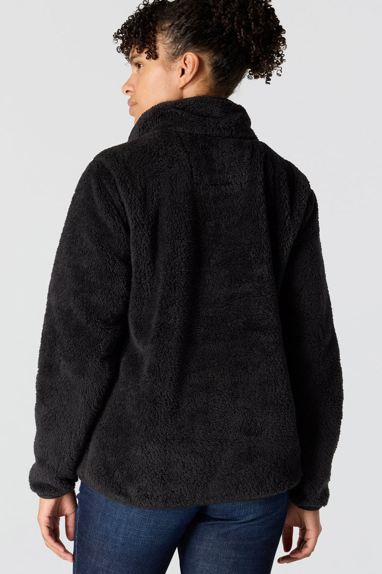 Loose Fit Fleece Pullover - BLK