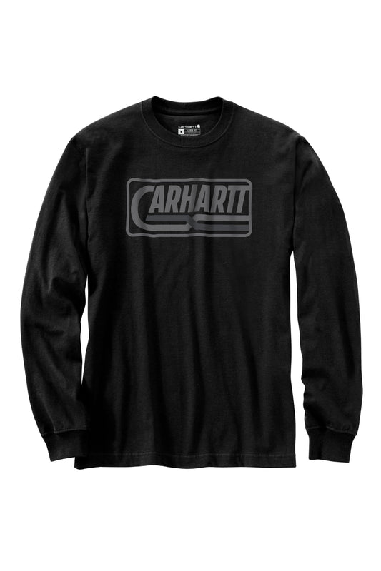 Loose Fit Logo Graphic Long Sleeve  - BLK