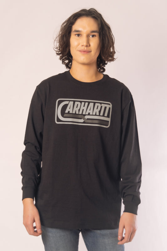 Loose Fit Logo Graphic Long Sleeve - BLK