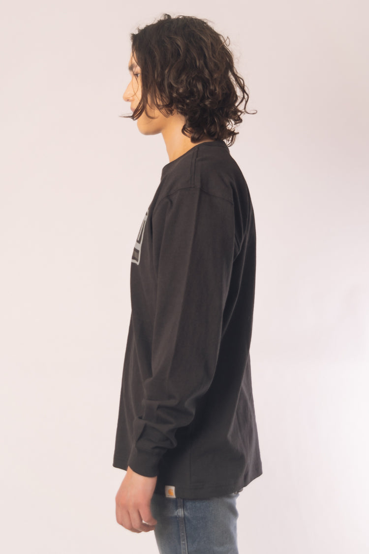 Loose Fit Logo Graphic Long Sleeve  - BLK