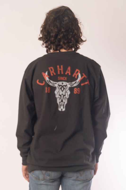 Loose Fit Longhorn Long Sleeve - BLK