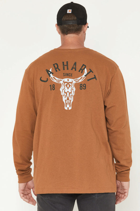 Loose Fit Longhorn Long Sleeve - Brown