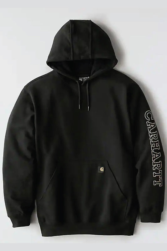 Loose Fit Midweight Camo Graphic Hoodie - BLK