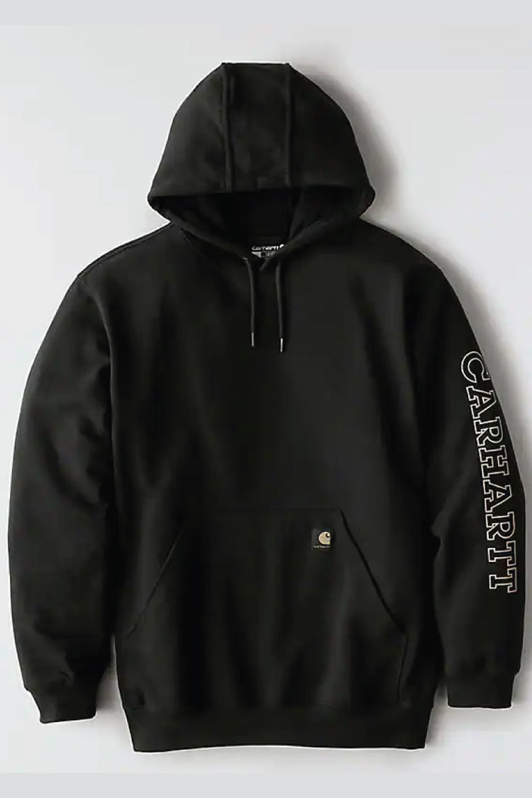 Loose Fit Midweight Camo Graphic Hoodie - BLK