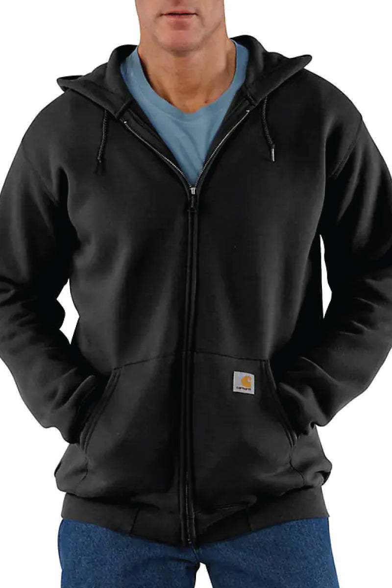 Loose Fit Midweight Full Zip Sweatshirt - BLK