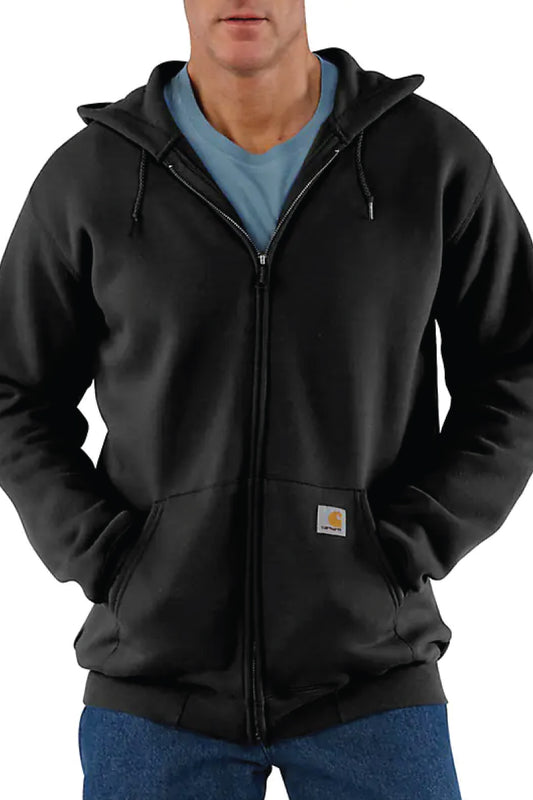 Loose Fit Midweight Full Zip Sweatshirt - BLK