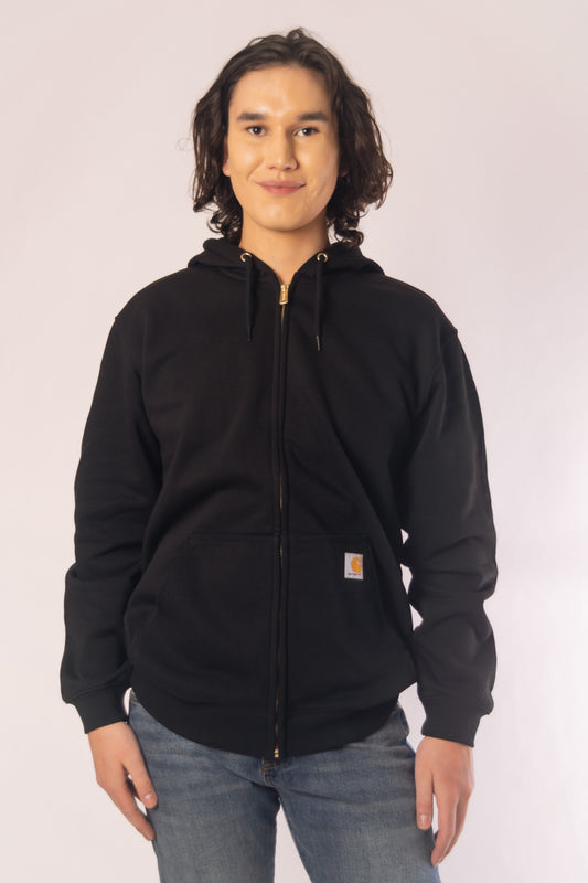 Loose Fit Midweight Full Zip Sweatshirt - BLK