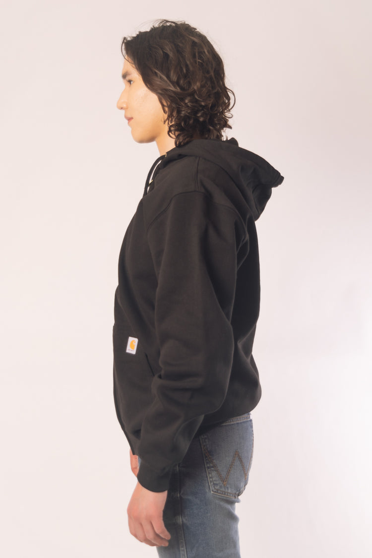 Loose Fit Midweight Full Zip Sweatshirt - BLK