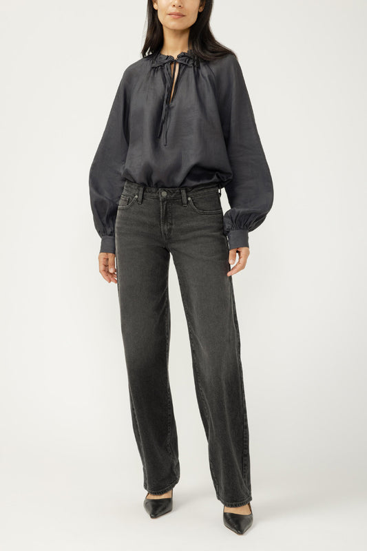 Loose & Low Straight Jeans - 33