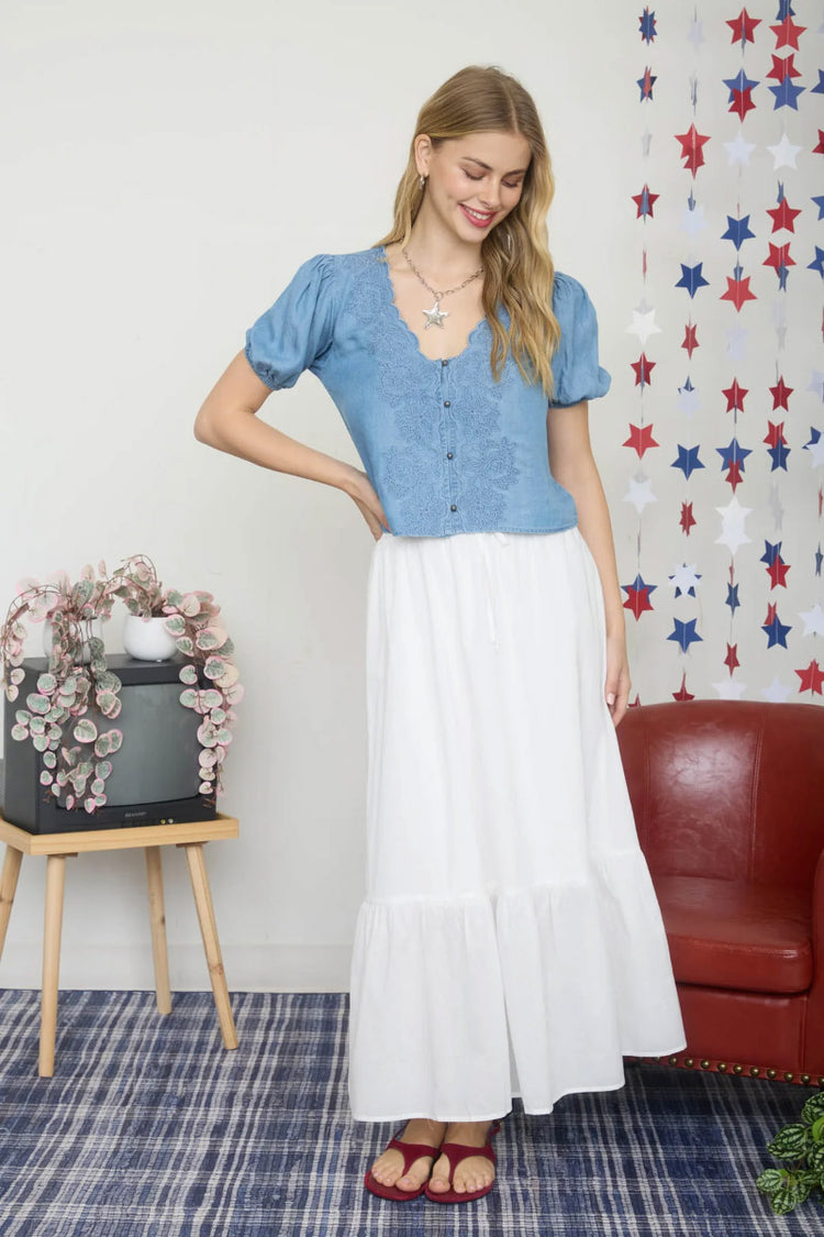 Lovely Melody Embroidered Top - CHM